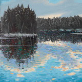 "Чорное озеро II", х.м., 50*70см, 2016г. "Black lake II", oil on canvas, 50*70cm, 2016