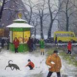 "Снегопад", х.м., 60*80см, 2005г. "Snowfall", oil on canvas, 60*80сm, 2005